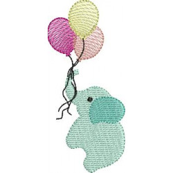 Stickdatei - Elefant Ballons